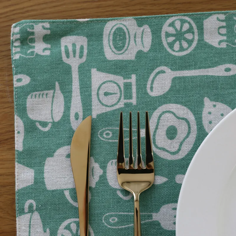 Free Shipping Green Tableware Placemat Dining Table Coaster Cloth Insulation Coffee Cup Pad Kitchen Mantel Individual For | Дом и сад