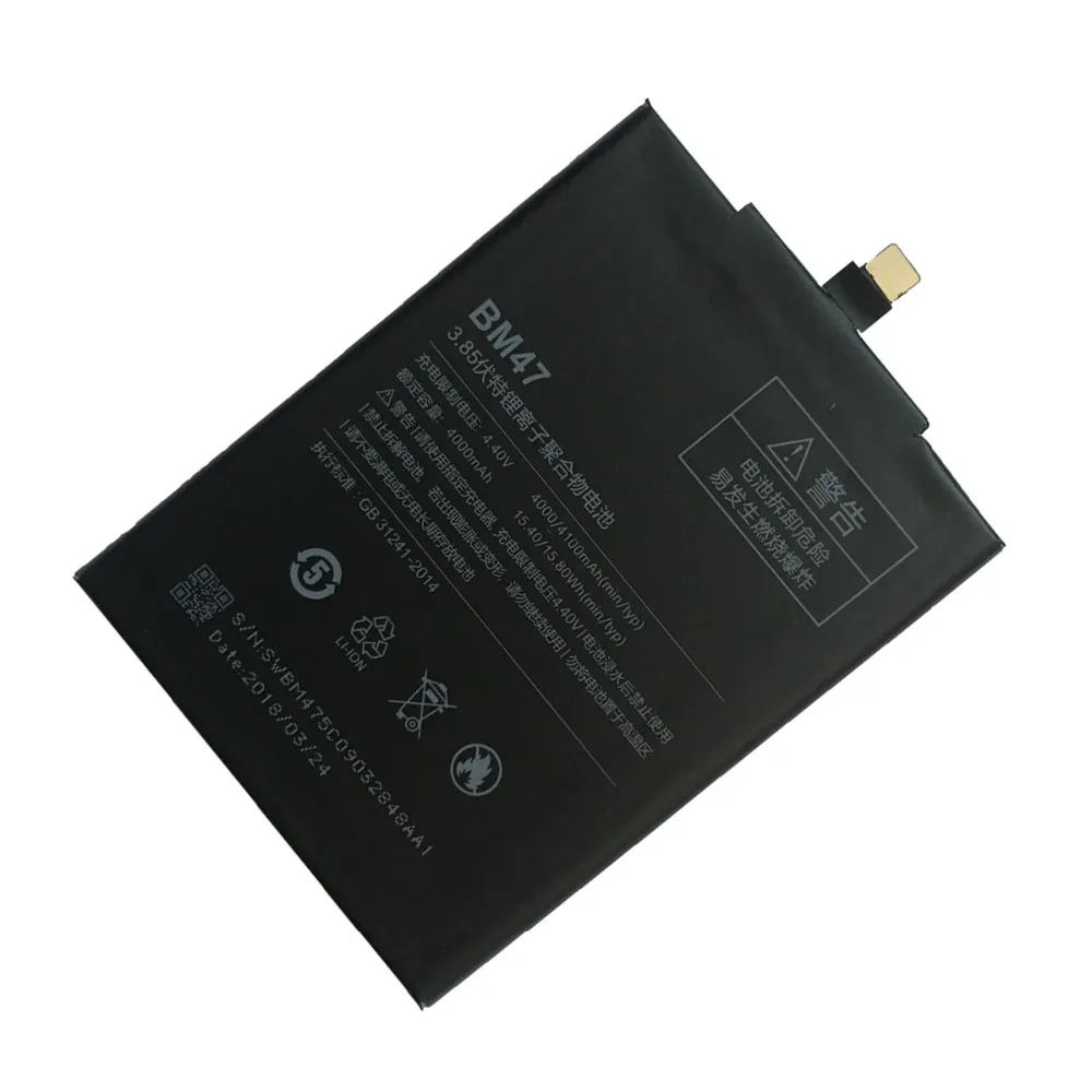 Аккумулятор для Xiaomi Redmi 3 S 3X 4X BM47 4000 mAh совместимый с 5 0 дюймовым аккумулятором Hongmi