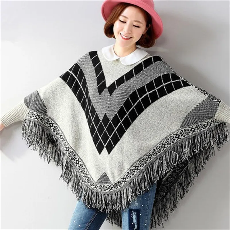 Корейские Новые поступления свитера с рукавами летучая мышь кисточками