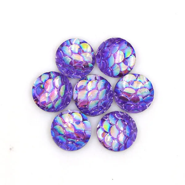 Purple AB 100 шт цветные стразы из смолы, круглые 8 мм AB Стразы с плоской задней частью, Стразы для одежды, кабошоны для платьев - Цвет: Purple AB
