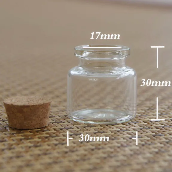100pcs Clear 10 ml Glass sample vial ,wholeale 10ml small Glass Bottle with mood cork , empty glass 10ml wishing bottle