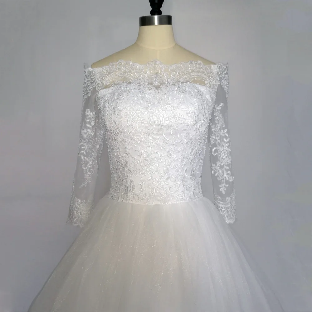 JIERUIZE vestidos de novia белые винтажные Свадебные платья с кружевной аппликацией и