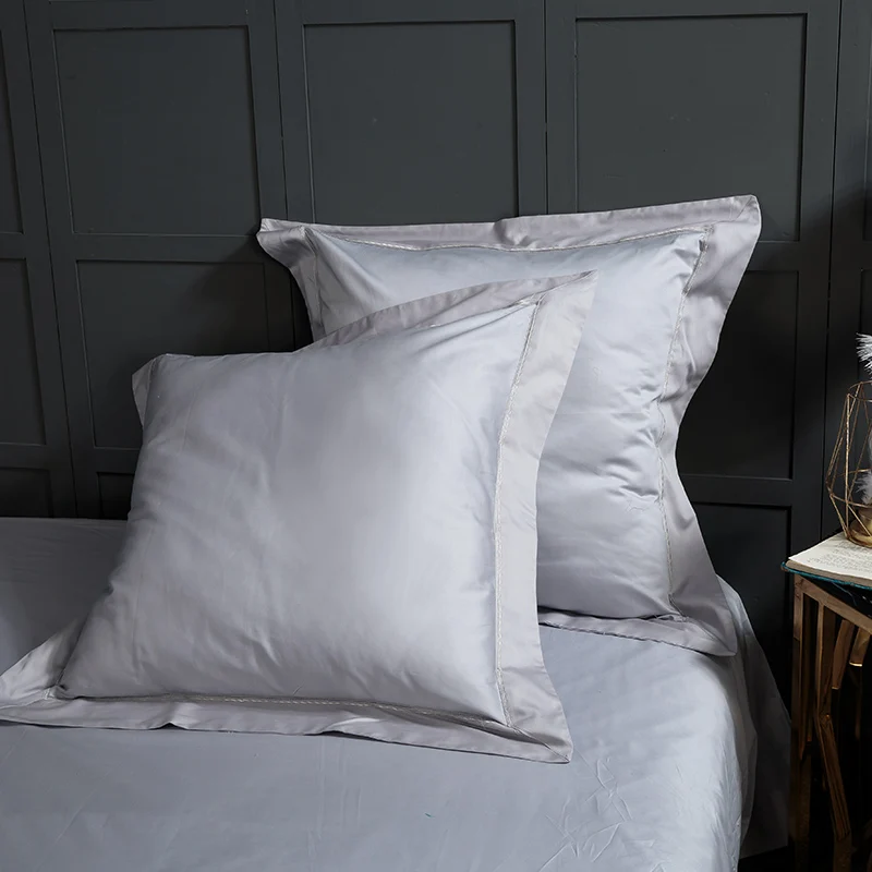 grey feather embroidery bedding sets egyptian cotton bed set queen king size duvet cover sheet pillowcase 4/6pcs | Дом и сад