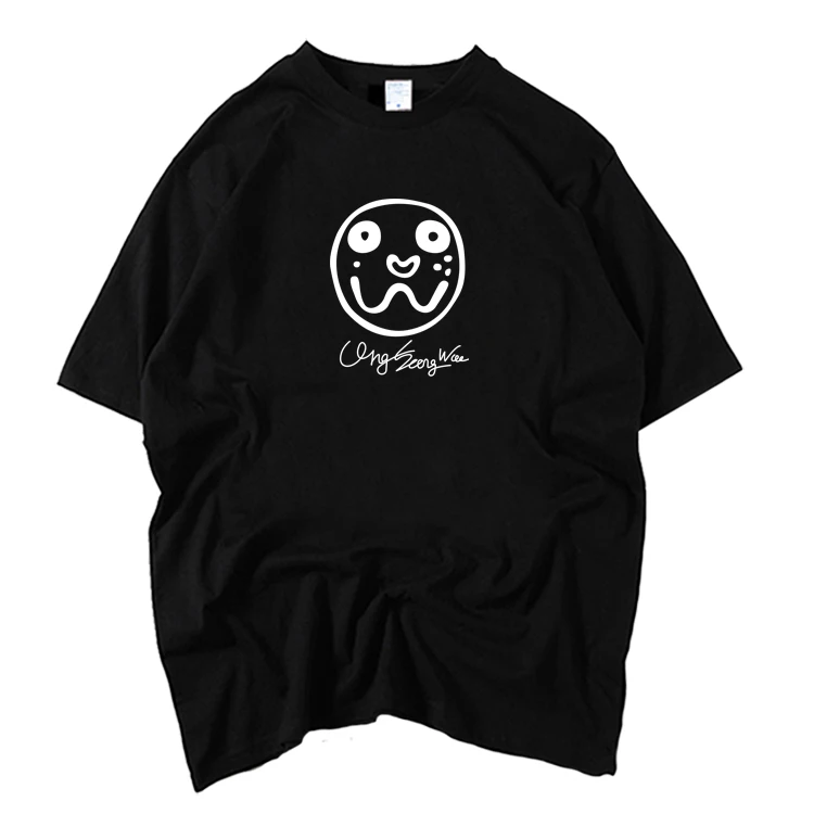 Летняя футболка с круглым вырезом kpop want one модная коротким рукавом