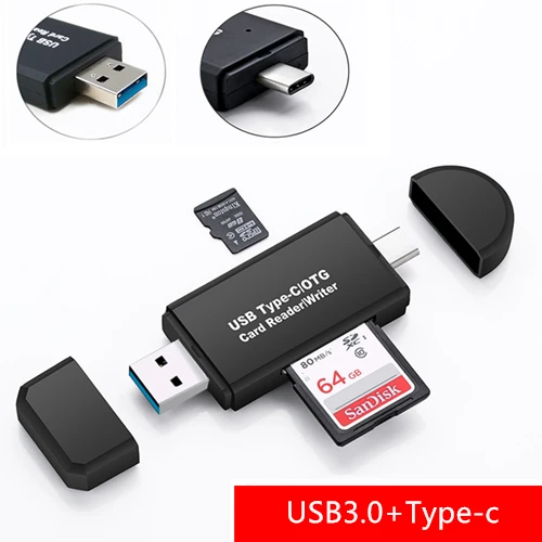 AIFFECT type C и Micro USB и USB 3 в 1 OTG кард-ридер высокоскоростной USB2.0 3,0 Универсальный OTG TF/SD для Android Компьютерный удлинитель - Цвет: USB3.0 Type-c