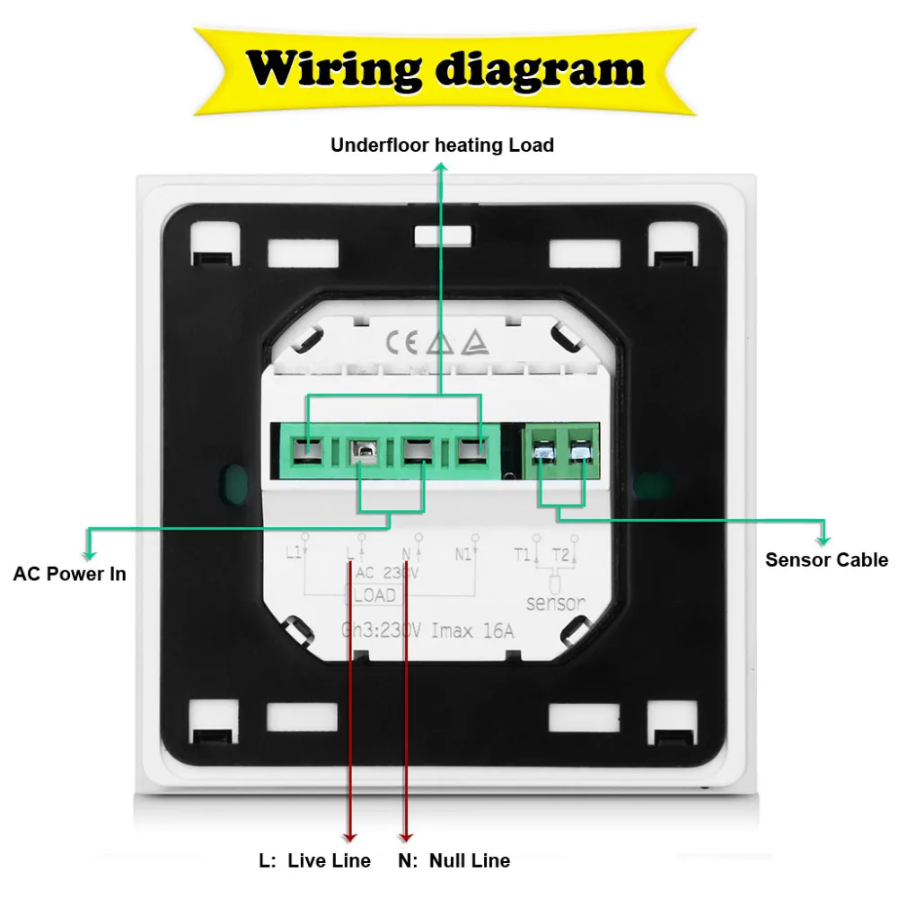 Цифровой программируемый термостат с ЖК дисплеем для комнатного пола