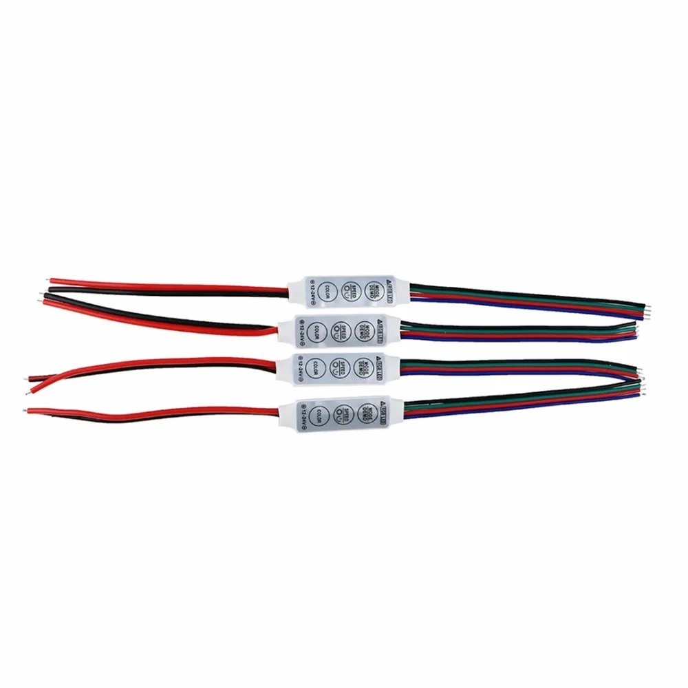 10 шт. LED RGB контроллер мини диммер + 3KEY переключатель 12В-24В 6А для 5050 3528 Светодиодная