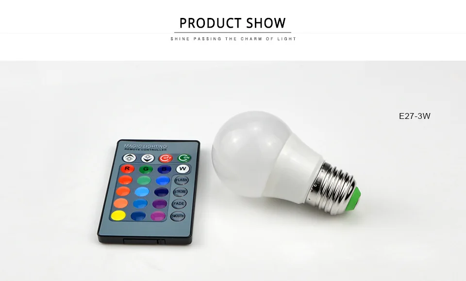 RGB светодиодный светильник E27 E14 GU10 Светодиодный прожектор для дома AC 110 V-220 V с регулируемой яркостью с 24 клавишами дистанционный RGB светильник со светодиодными лампами