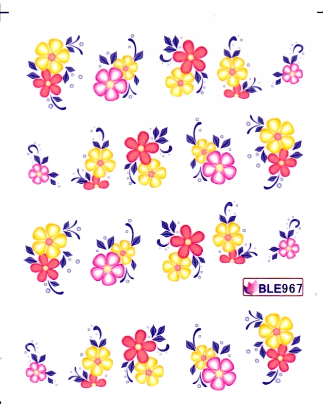 11 цветов водная наклейка искусство ногтей Маргаритка фрукты оранжевый ломтик