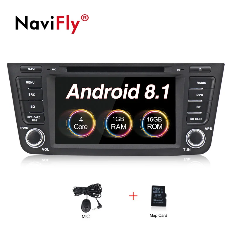 NaviFly четырехъядерный Android 8,1 система автомобиля Радио Аудио плеер для Geely Emgrand GX7 EX7 X7 автомобиль gps с dvd plarer FM navi wifi - Цвет: car dvd