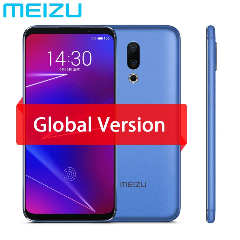 Meizu 16, 16 x, глобальная версия, 64 Гб ПЗУ, мобильный телефон, Восьмиядерный процессор Snapdragon 710, экран 6,0x2160 P, 1080 МП, фронтальная камера