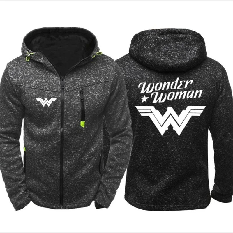 Бежевый Унисекс Wonder woman Весна утолщаются повседневная толстовка на молнии куртка плащ, костюм для косплея спортивный костюм - Цвет: Бежевый