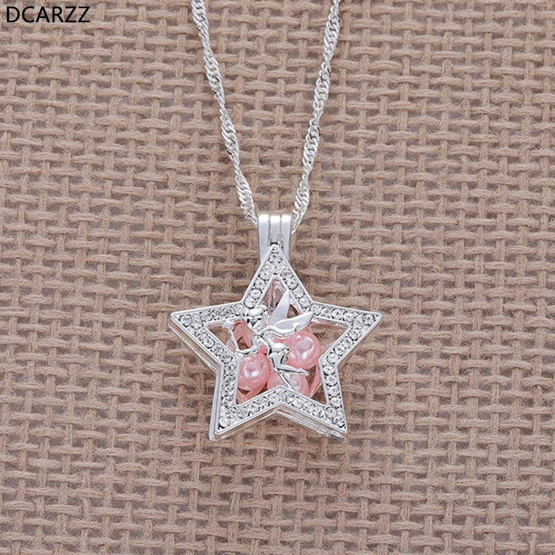 Tinkerbell Pixie Dust Питер Пэн подвеска оловянный колокол жемчужная клетка кристаллы полоса подвеска в виде звезды девушки подарок мультфильм ювелирные изделия оптом