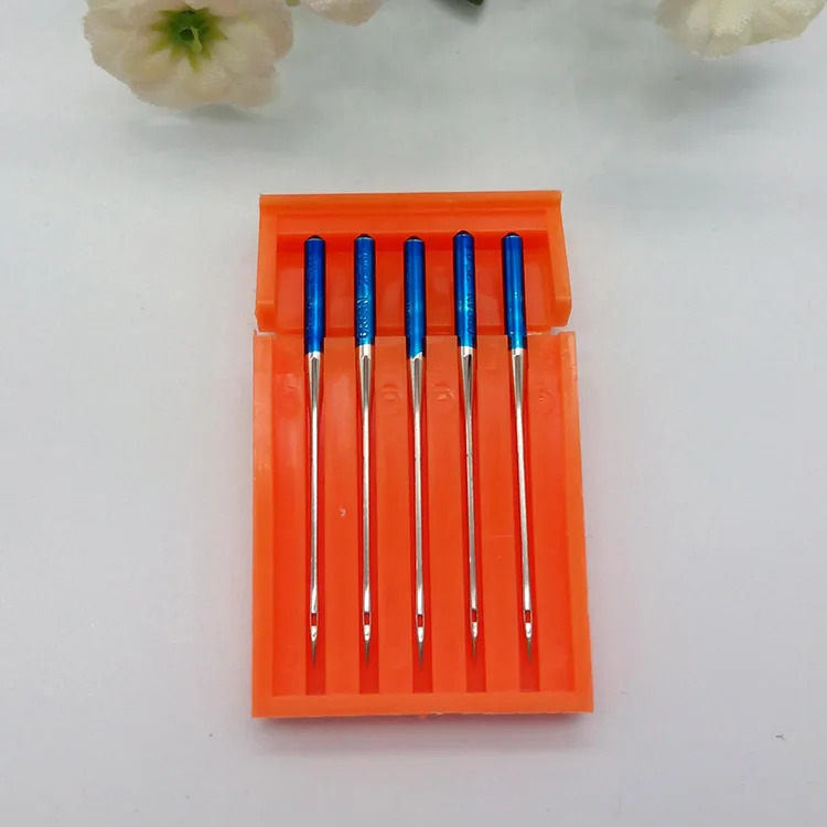 Бесплатная доставка детали бытовой швейной машины синие наконечники игл (5 шт.)