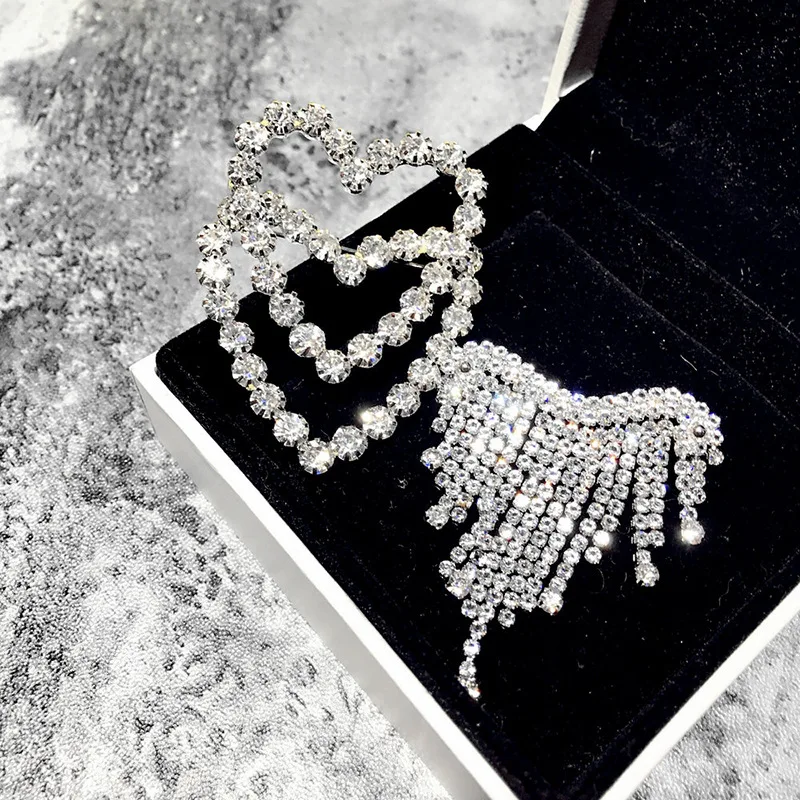 2019 Korean Brooches for Women Shiny Hollow Tassel Accessories Hijab Pins Full Crystal Personality Enamel Pin | Украшения и