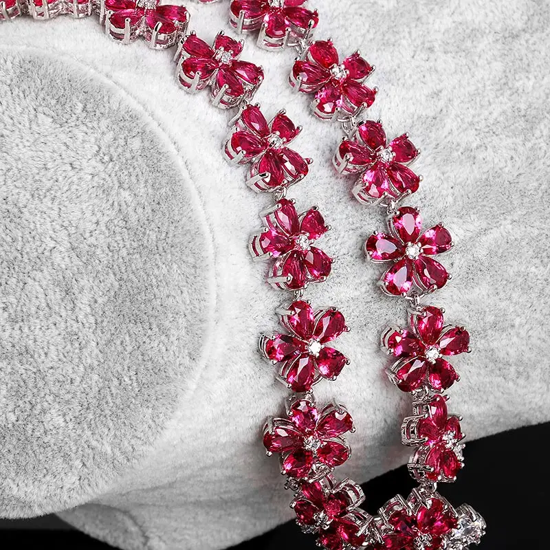 MIEG бренд разных цветов синий/зеленый/Fuschia CZ цирконий кристалл, свадьба, для новобрачных ювелирный набор