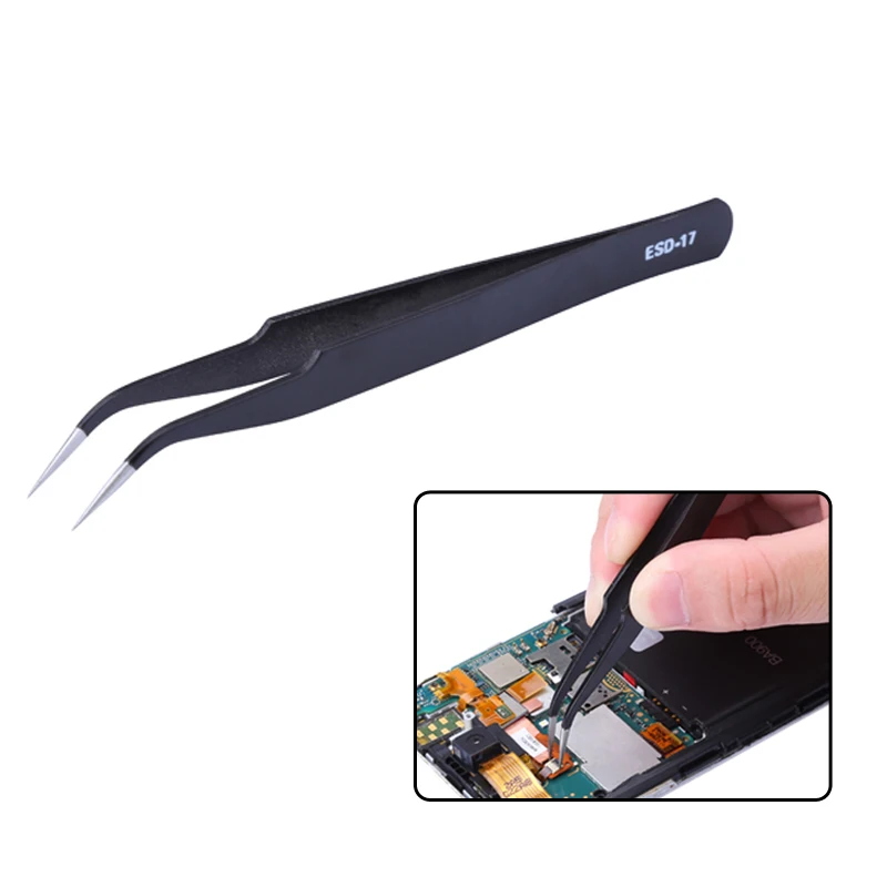 Набор прецизионных пинцетов из нержавеющей стали 9 шт./лот антистатический набор