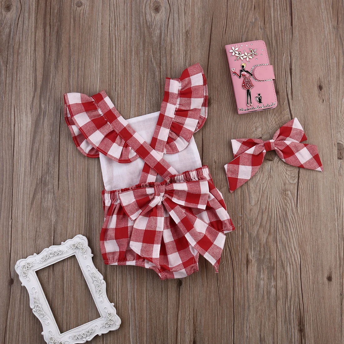 Комбинезон для новорожденных в клетку на возраст 0 18 месяцев|plaid romper|newborn baby girl