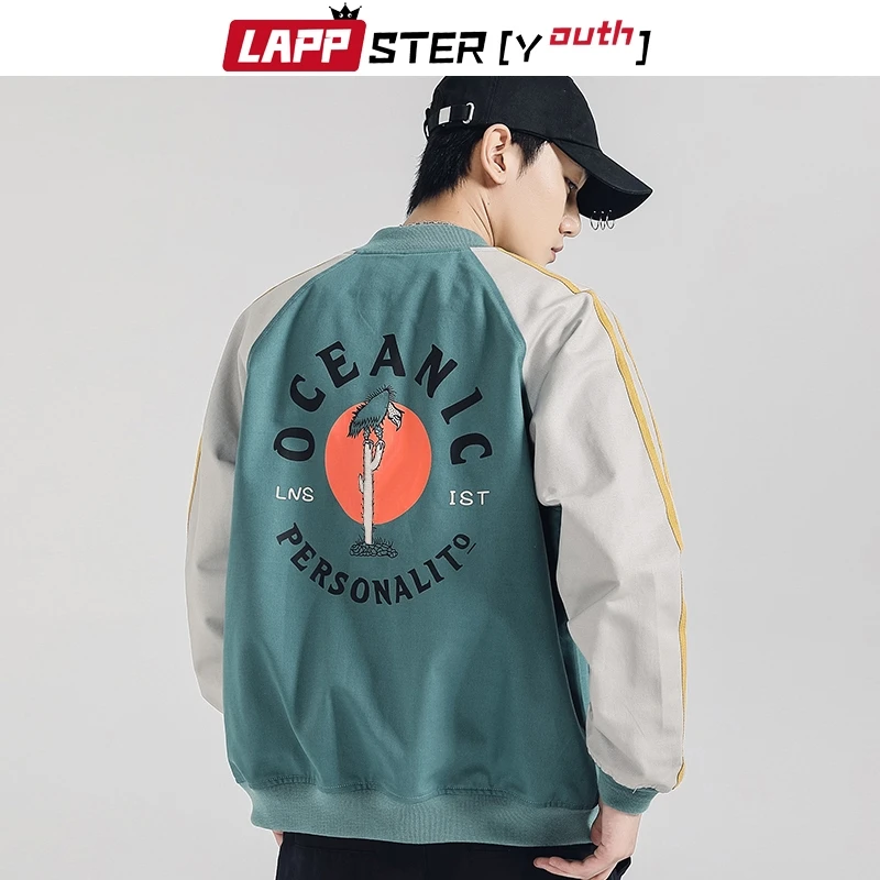 LAPPSTER мужские лоскутные Harajuku бейсбольные куртки 2020 Японская уличная одежда