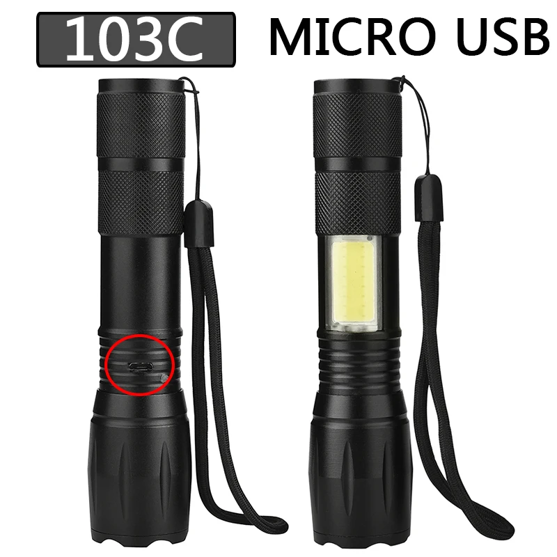 Litwod Z30 103C светодиодный фонарик XM L T6 + COB 5000лм Водонепроницаемый Свет Micro USB порт