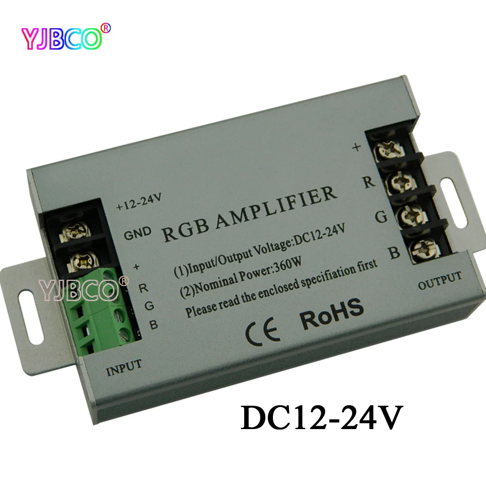360W RGB led усилитель контроллера DC12V 24V 30A алюминиевый корпус для 5050 3528 SMD