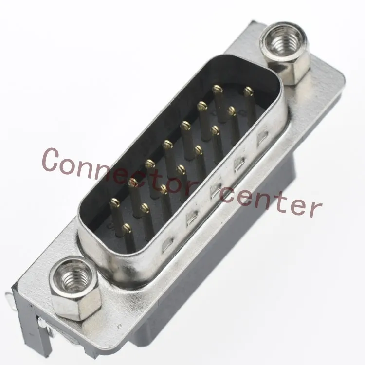 High Quality D-SUB DB DR Connector Right Angle 15PIN 2-ROW Male Gold Planted 1U DSUB Jack Обустройство дома