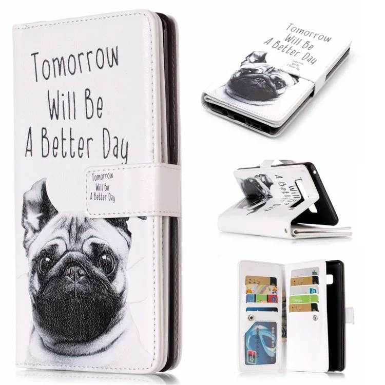 9 слотов для карт роскошный чехол из искусственной кожи корпуса телефона