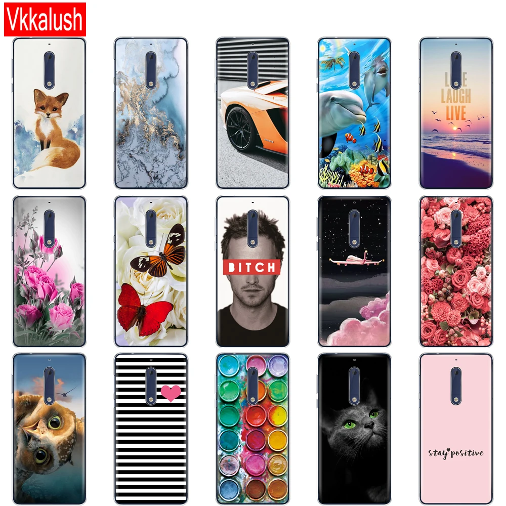 Силиконовый чехол для Nokia 1 2 3 5 plus 2018 мягкая забавная задняя крышка из ТПУ