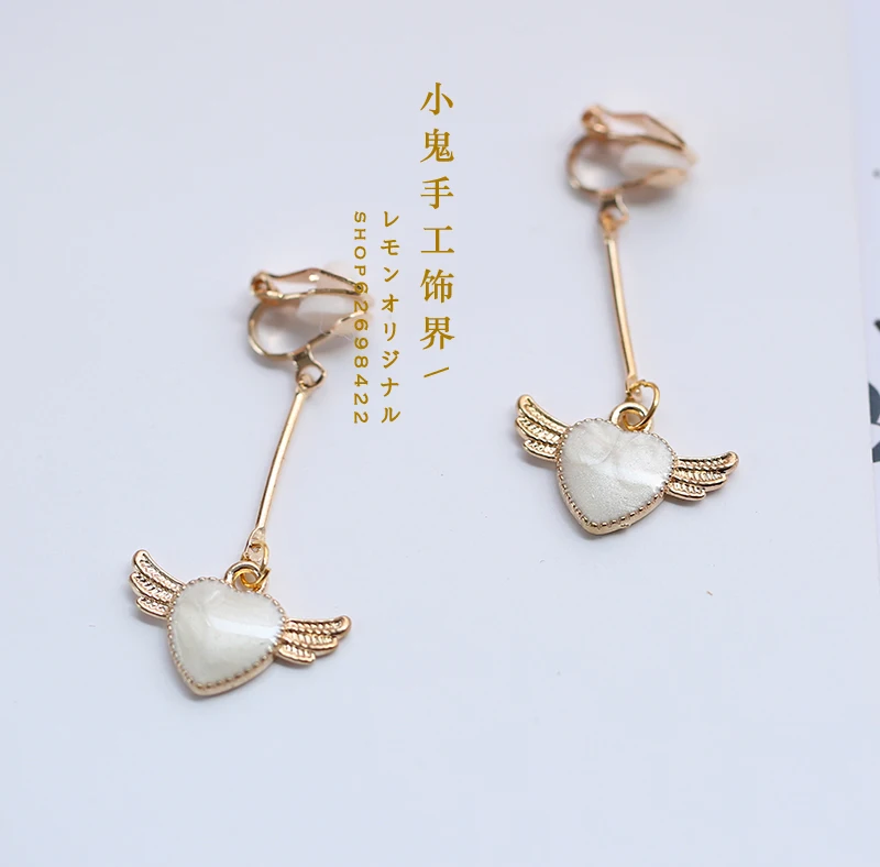 The ear clip Цветная пудра голубая мечта японская ручная шпилька для волос с бантом мягкие украшения в виде бантов головной убор Лолита - Цвет: The ear clip