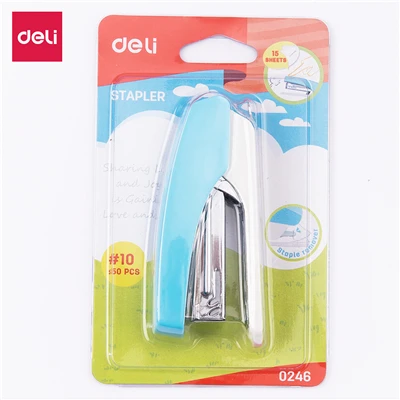 DELI степлер 10# deli 0246 модный офисный планировщик канцелярские скобы аксессуары школьный степлер - Цвет: Синий