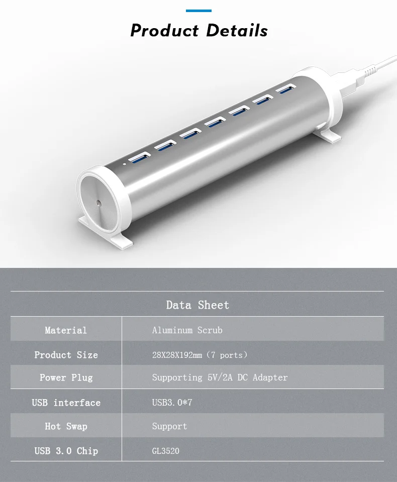 Blueendless 5 Гбит/с, высокая Скорость 4 Порты и разъёмы USB 3,0 концентратор с вкл/выключение usb-хаб для настольного кабель для ноутбука DC# H403U3