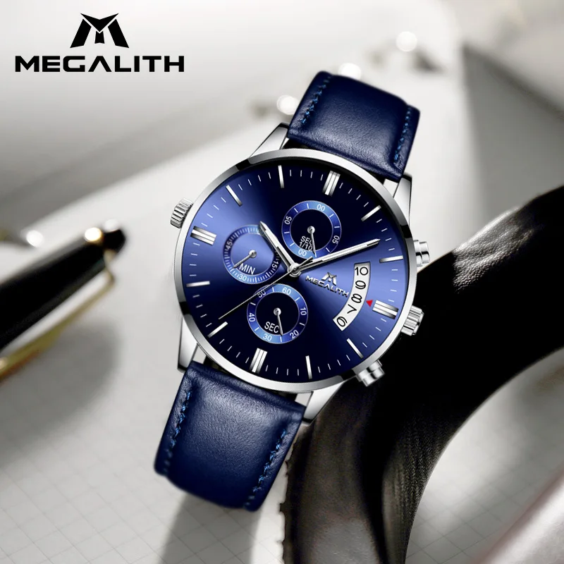 MEGALITH модные повседневные мужские часы Топ бренд класса люкс Horloges Mannen