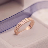 yun ruo brand rose gold color frosted ring for woman girl gift couple jewelry 316 l stainless steel ring never fade top quality