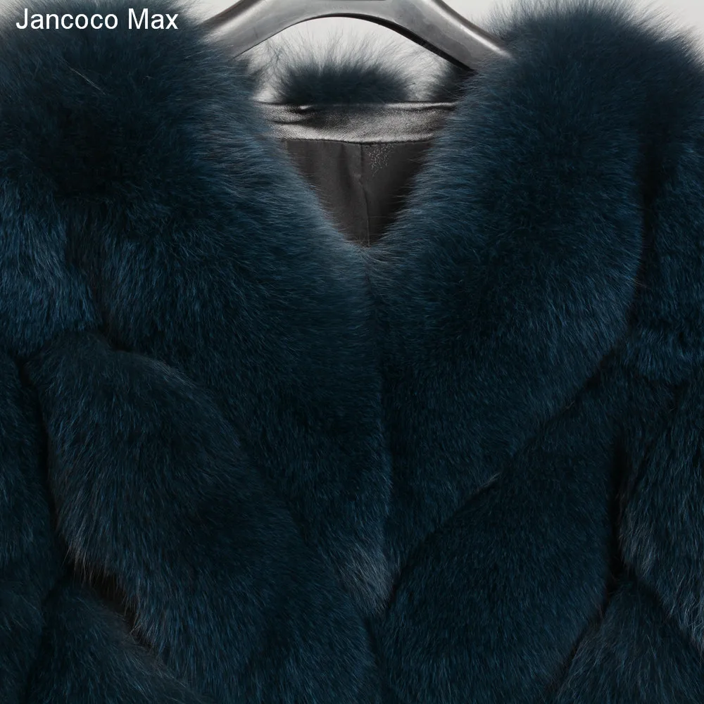 Jancoco Max Lady модное зимнее теплое длинное пальто из натурального Лисьего меха, женская верхняя одежда из натурального меха, Новое поступление S7152