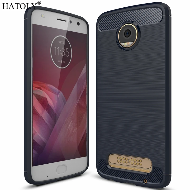 HATOLY For Capa Motorola Moto Z2 Play Case Anti-knock Soft TPU Brushed Rugger Silicone Phone Play( |