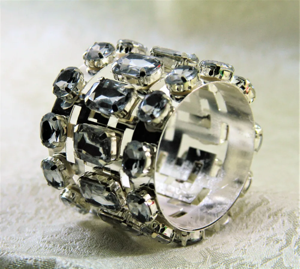 silber crystal wedding napkin ring silver decoration and holder by free shipping | Дом и сад