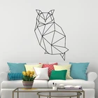 Наклейка на стену сова с геометрическими животными, Виниловая наклейка на стену Сова для современного домашнего декора