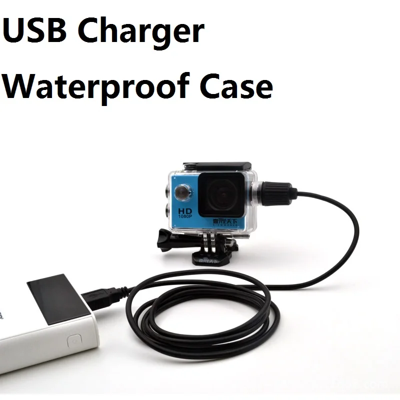 Водонепроницаемый чехол для спортивной камеры, зарядное устройство с USB-кабелем для SJCAM SJ4000 Air Sj7000 C30 EKEN H9 H9R, для мотоцикла