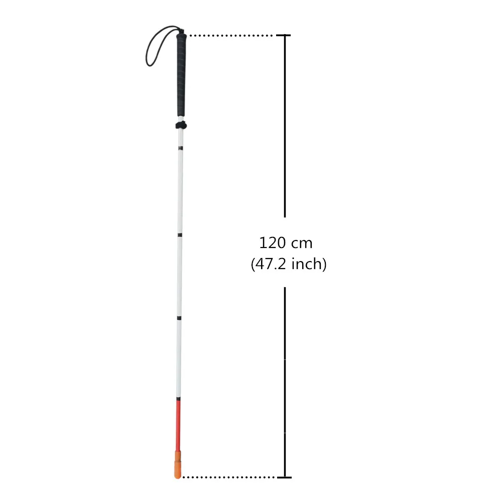 120cm (47.2 inch) Черная ручка, 90-115 см, углеродное волокно подвижность складной белый тростник для зрения и слепых людей(складывается вниз 5 секций - Цвет: 120cm (47.2 inch)
