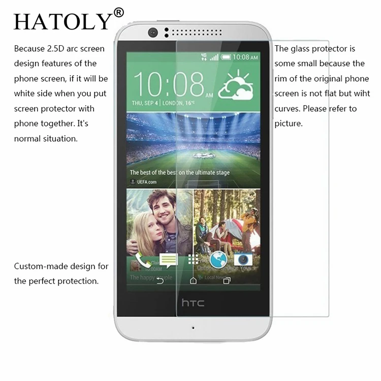 2 шт. закаленное стекло для HTC Desire 510 ультратонкая защита экрана HD закаленная