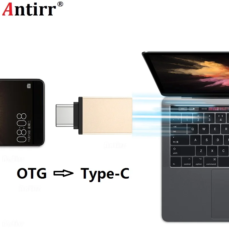 Адаптер Antirr USB Type C папа 3 0 мама OTG адаптер конвертер для Nexus 5X Macbook Chromebook Huawei Xiaomi|male
