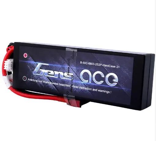Deans Connector 2 шт Gens ace 2S Lipo аккумулятор 6800 мАч 7,4 В Аккумулятор 50C Deans разъем для осевого RC автомобиля 1/8 1/10 жесткий кейс высокого разряда - Цвет: Deans Connector