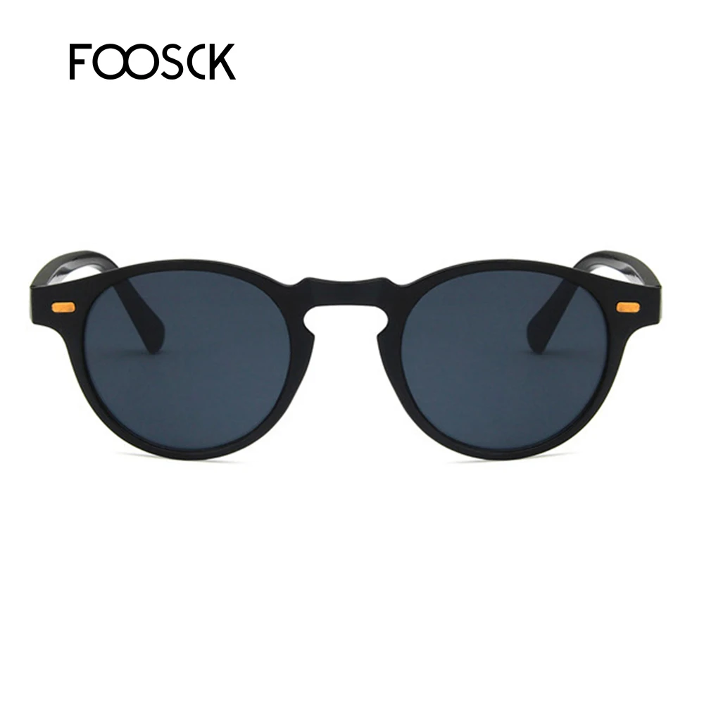 Мужские и женские круглые солнцезащитные очки FOOSCK винтажные дизайнерские в
