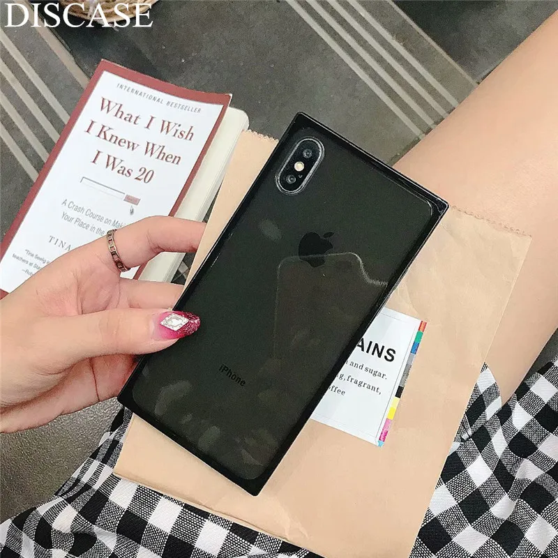 Чехол DIS модный квадратный мягкий чехол для телефона из ТПУ iphone 8 7 6 6s plus X XR XS MAX