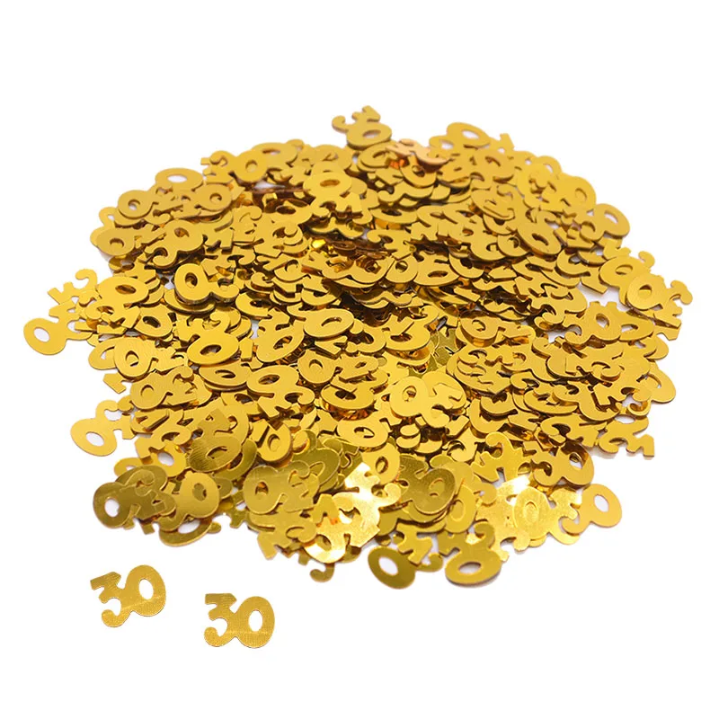 gold 30 15 г Золотое конфетти с днем рождения, украшение для вечеринки в честь Дня Рождения, для свадьбы, помолвки, вечерние Разбрасыватели конфетти для стола, украшения - Цвет: gold 30