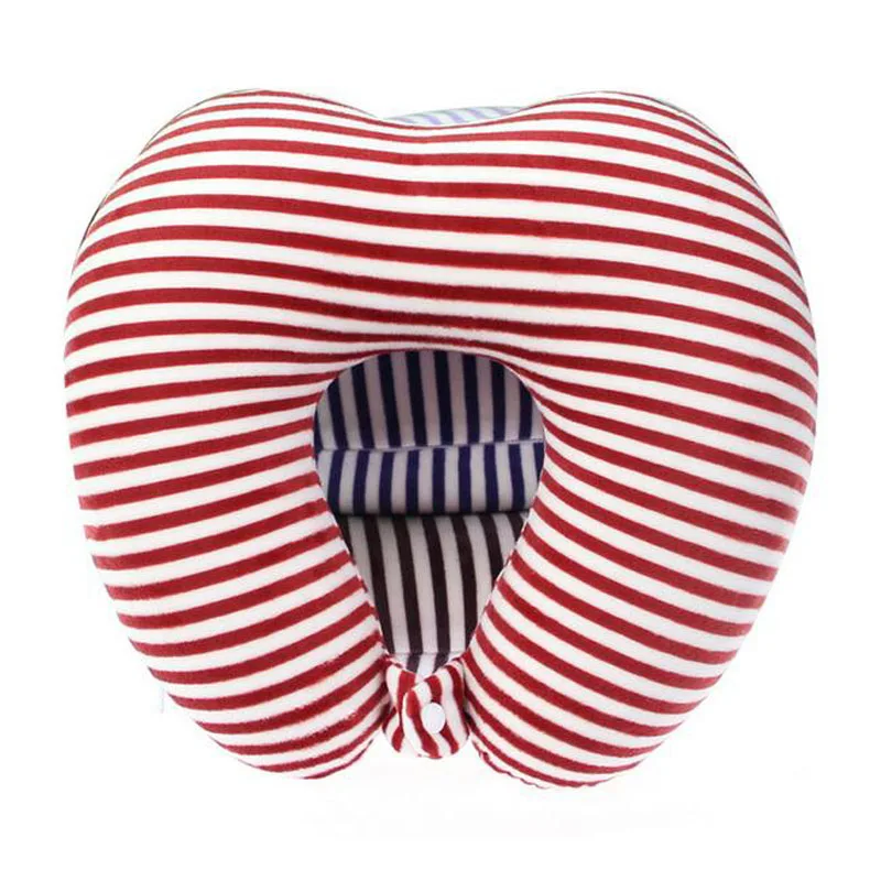 U Shape neck Pillow Love Heart Stripe Transfer Printing Travel Pillows Massager With button Memory Kissen Foam Body | Дом и сад