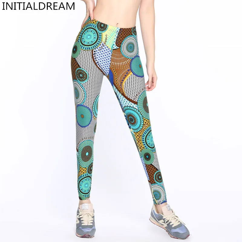 picture color INITIALDREAM брендовые высокие эластичные женские леггинсы с принтом мягкие женские брюки фитнес-ноги женские повседневные брюки HYK-99 - Цвет: picture color