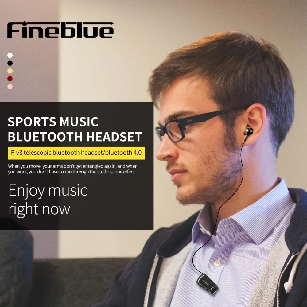 Fineblue V3 Мини беспроводной драйвер стерео Bluetooth 4,0 гарнитура Выдвижной клип Бег Наушники для смартфонов Auriculares
