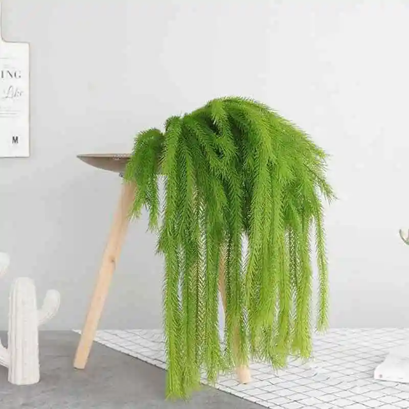 Green 2 шт. Свадебные Nodic домашние гостиничные Resturant настольные висячие украшения Искусственный кедровый лист искусственные листья пластиковые листья растений - Цвет: Green