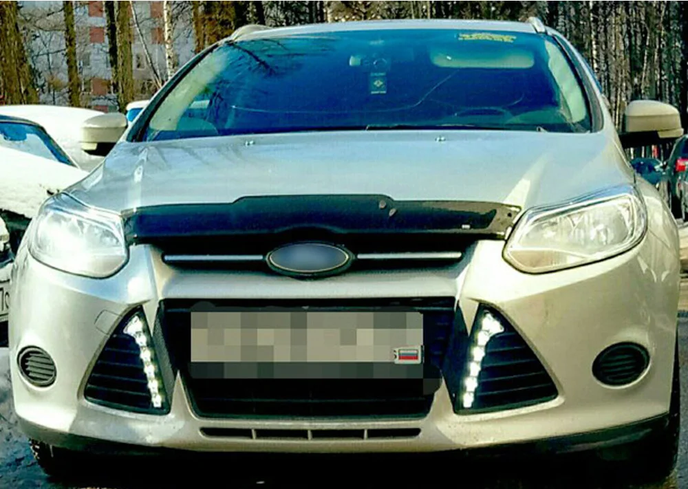 Для Ford Focus 2012- дневной ходовой светильник DRL светодиодный противотуманный фонарь с желтым поворотным сигналом